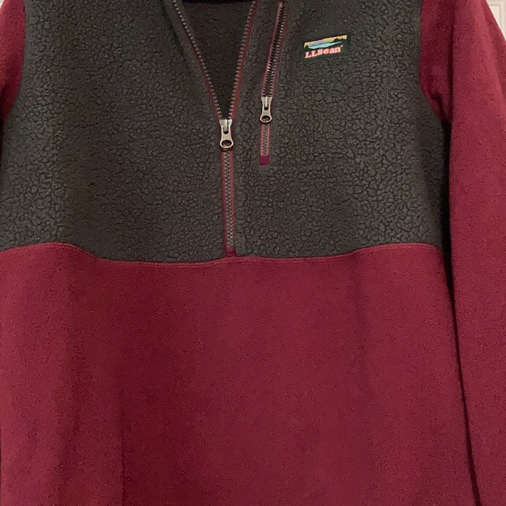 LLBean fleece 3/4 zip pullover